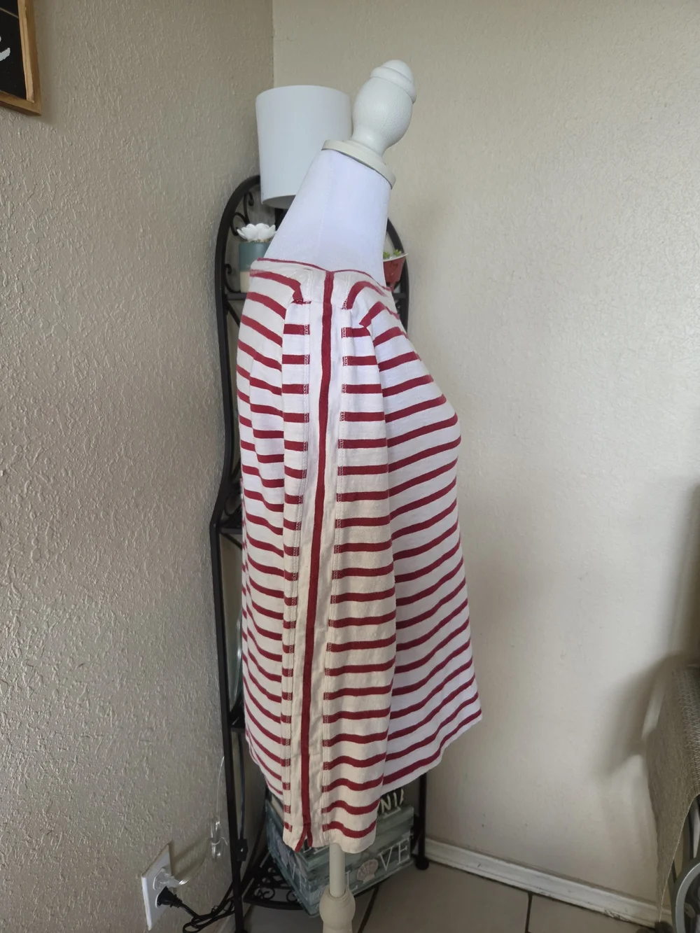J. Crew Red & White Striped Long-Sleeve Tee